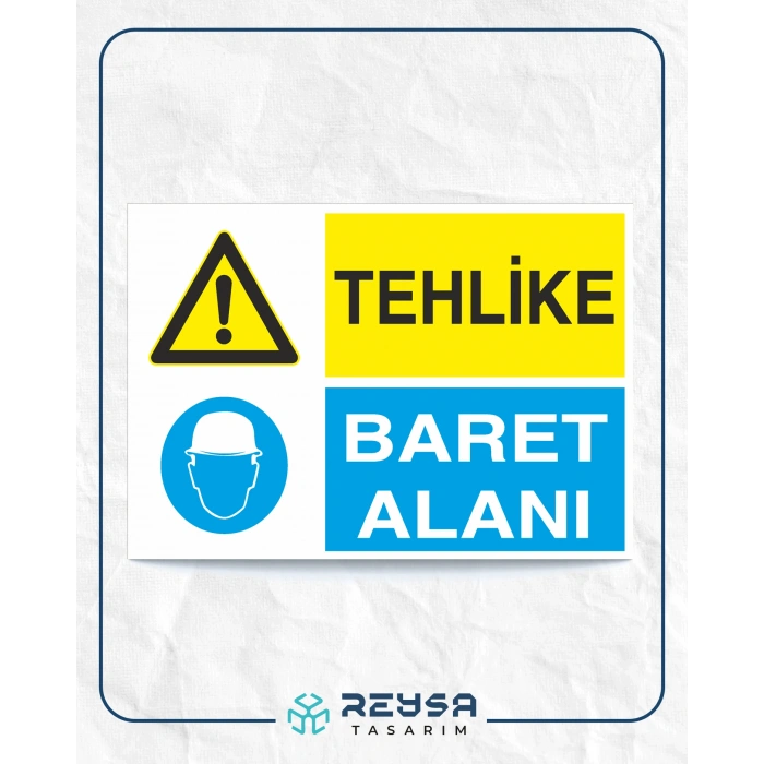 Tehlike Baret Alanı Sticker 20X28 Cm