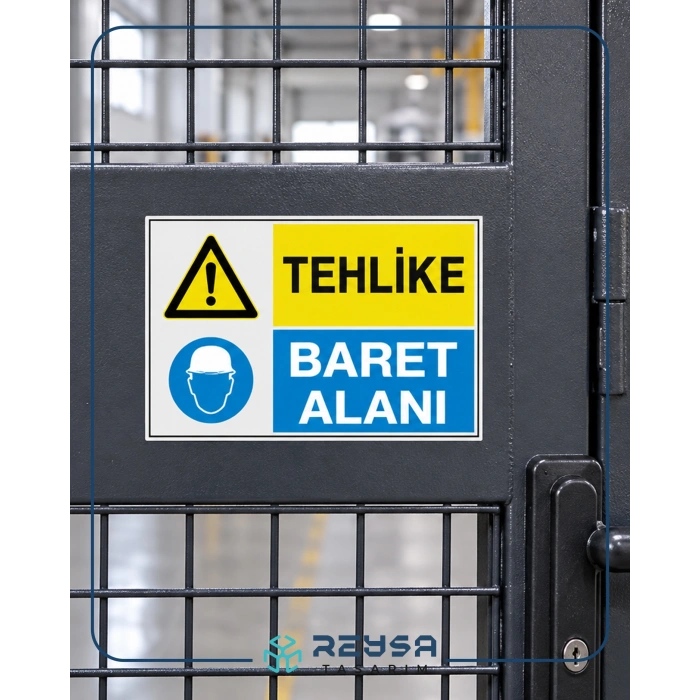 Tehlike Baret Alanı Sticker 20X28 Cm
