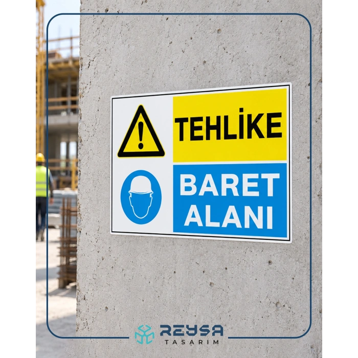 Tehlike Baret Alanı Sticker 20X28 Cm