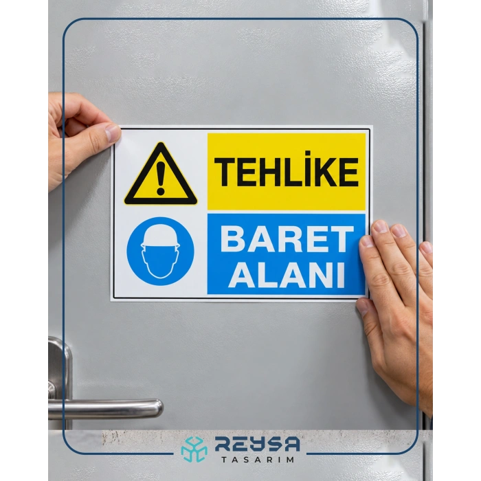 Tehlike Baret Alanı Sticker 20X28 Cm