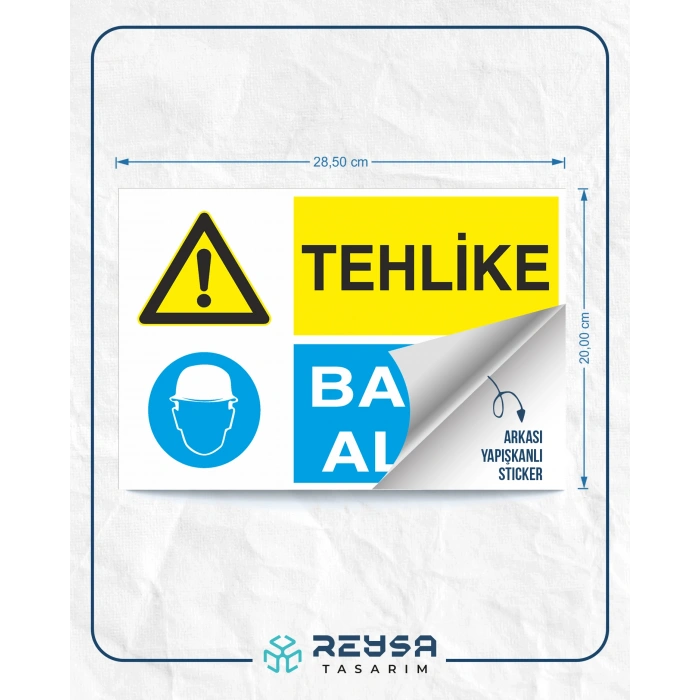 Tehlike Baret Alanı Sticker 20X28 Cm