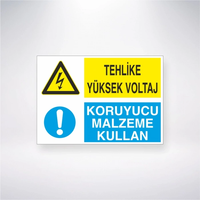 Tehlike Yüksek Voltaj Koruyucu Malzeme Kullan Sticker 20X28 Cm