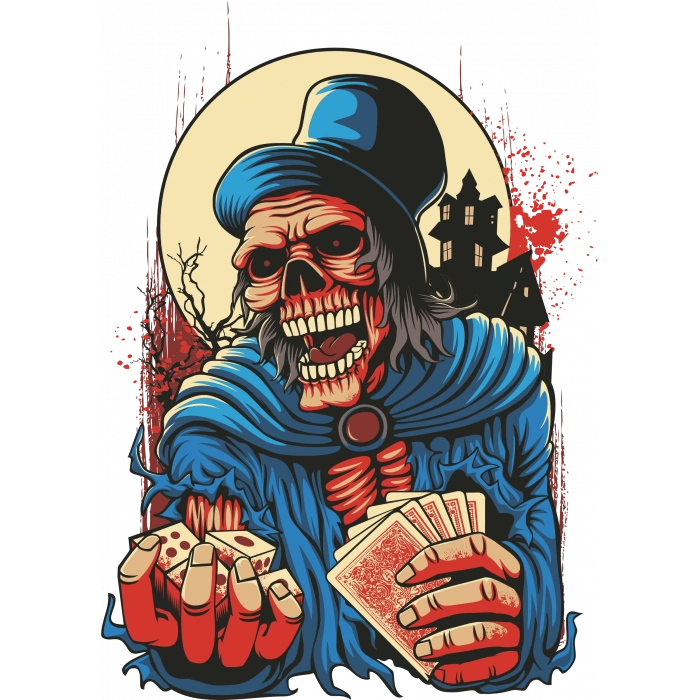 İskelet Sticker 10x10 cmRenkli Sticker