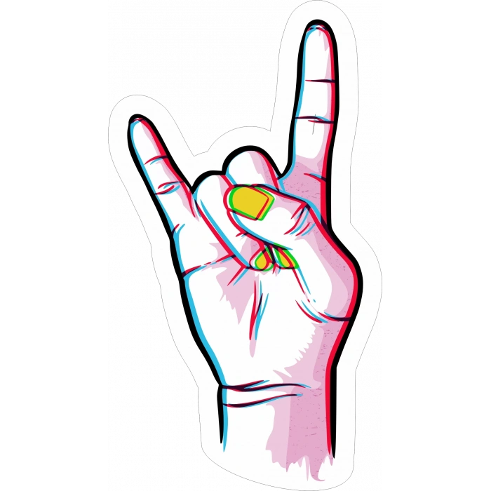 Rock Sticker 10x10 cmRenkli Sticker