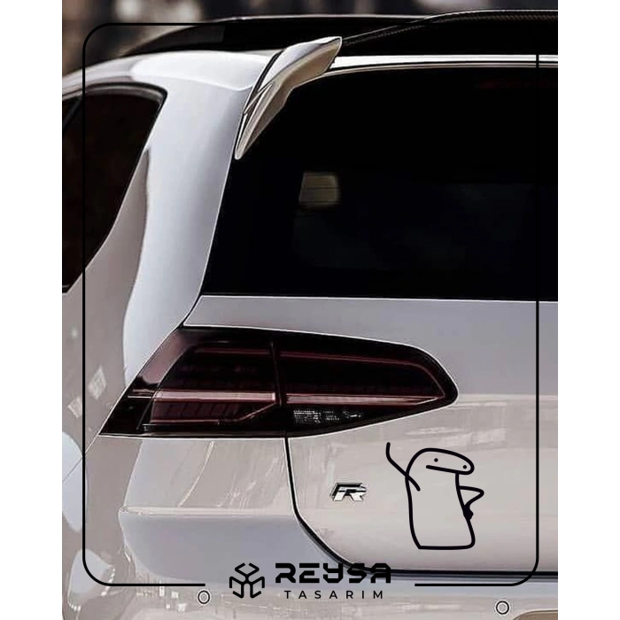 Tel Adam Araba Stickeri 17x17 Cm Siyah