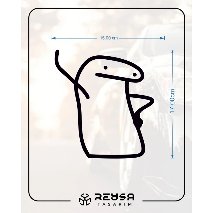 Tel Adam Araba Stickeri 17x17 Cm Siyah