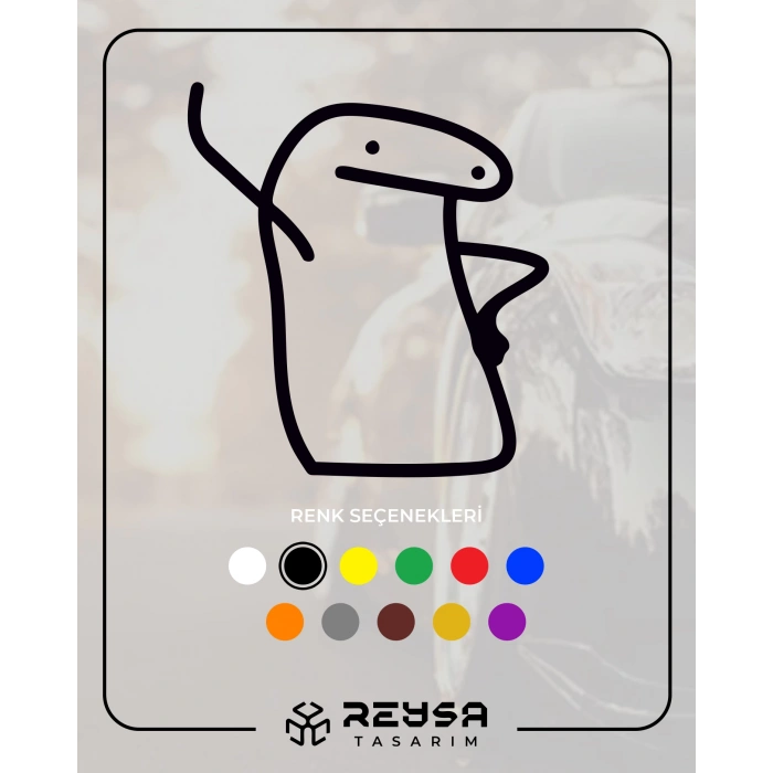 Tel Adam Araba Stickeri 17x17 Cm Siyah