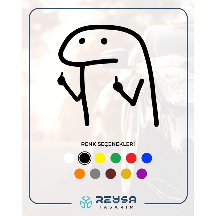 Tel Adam Araba Stickeri 17x17 Cm Siyah