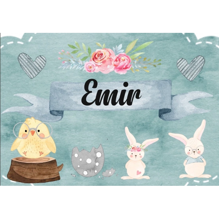 Tevşan Temalı Doğum Günü Afişi 35X50 cm