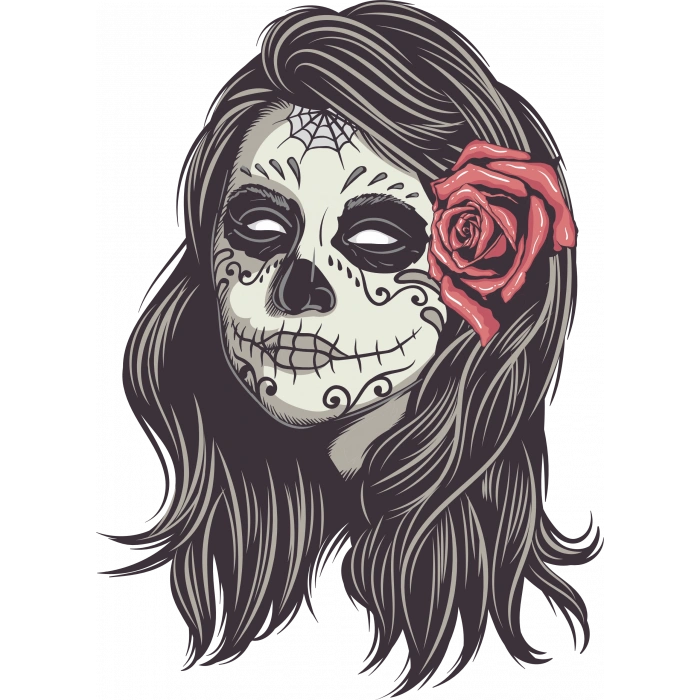 Kurukafa Kadın Sticker 10x10 cmRenkli Sticker