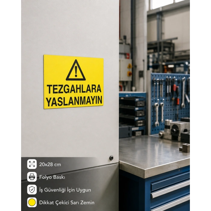 Tezgahlara Yaslanmayın Sticker 20X28 Cm