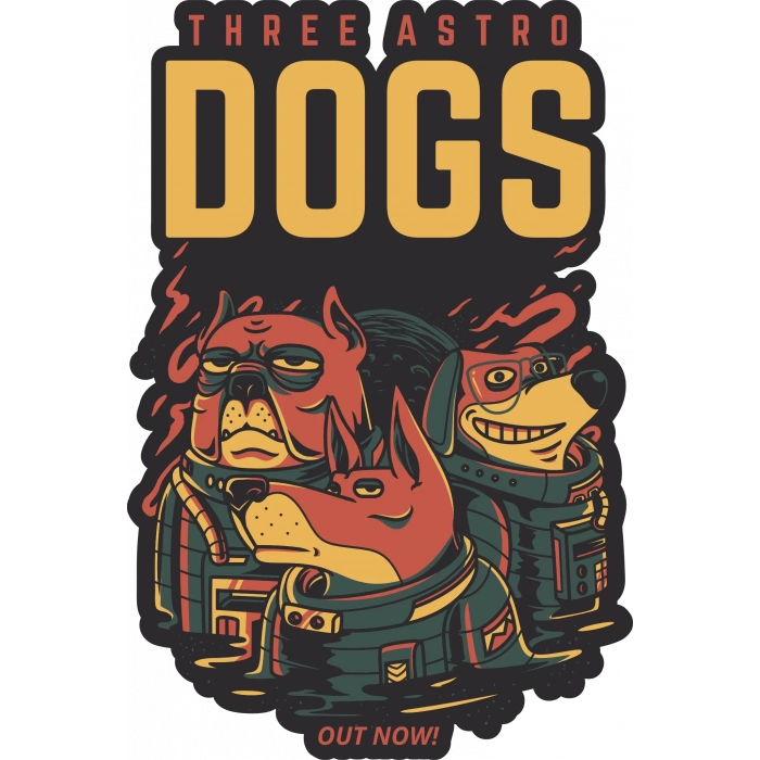 The Astro Dogs Sticker 10x10 cmRenkli Sticker