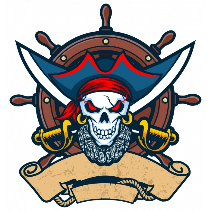 Korsan Sticker 10x10 cmRenkli Sticker