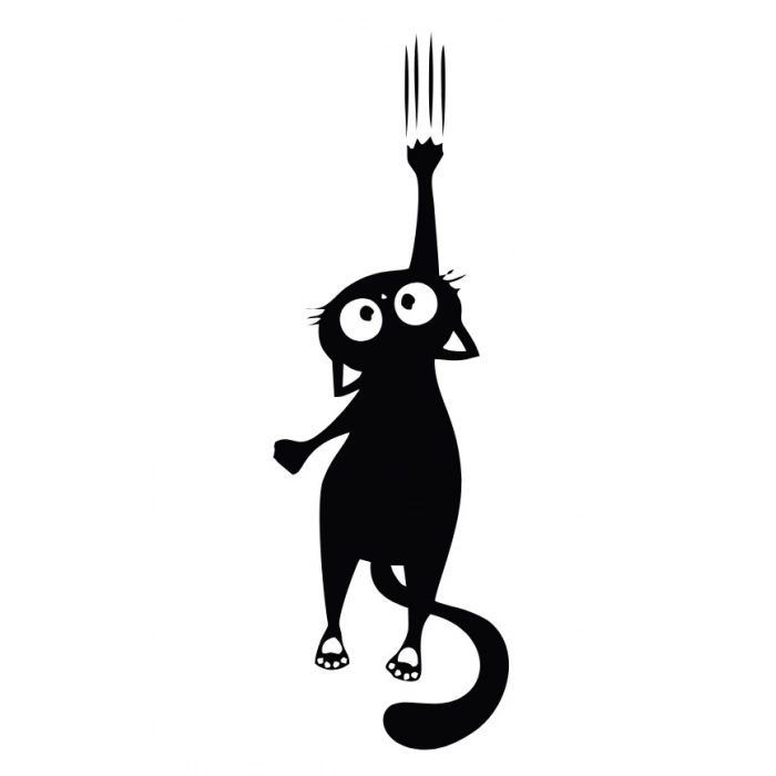 Tırmnan Kedi 17x17 Cm Sticker Folyo