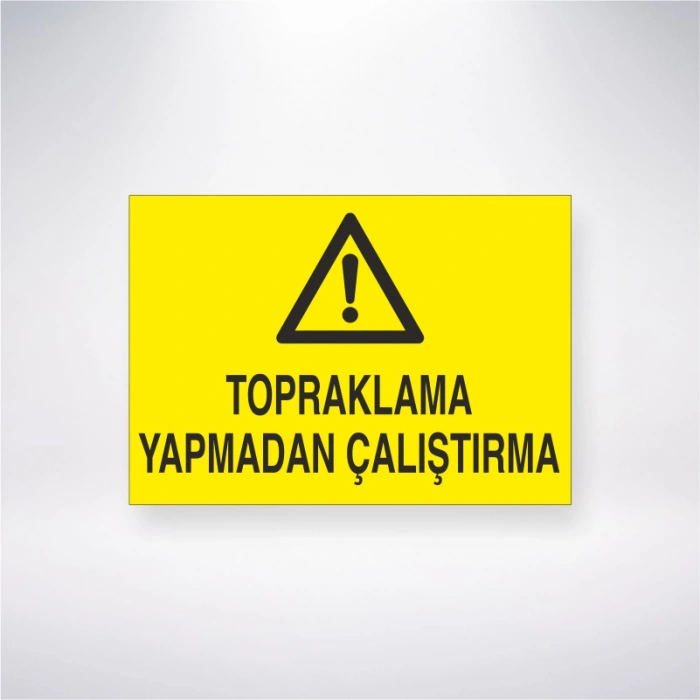 Topraklama Yapmadan Çalıştırma Sticker 20X28 Cm