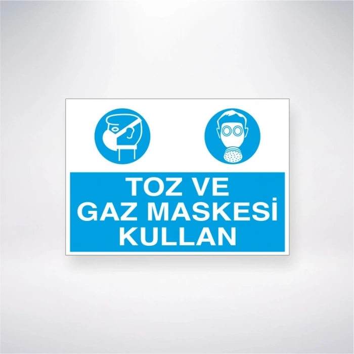 Toz ve Gaz Maskesi Kullan Sticker 20X28 Cm