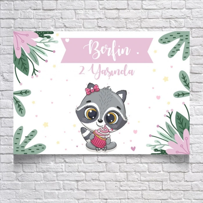 Tropikal Kuala Temalı Doğum Günü Afişi 100x150 Cm