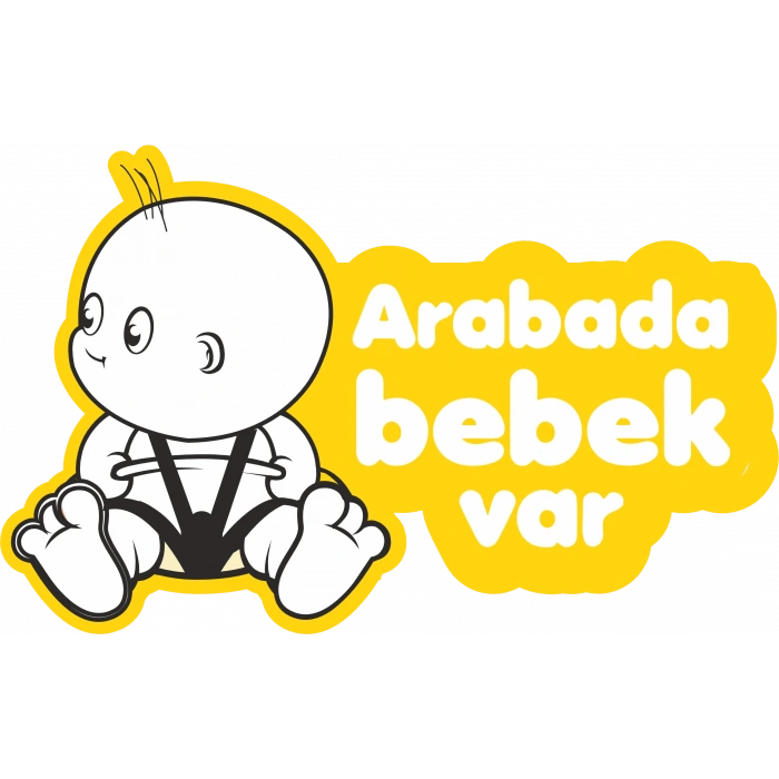 Arabada Bebek Var Sticker 10x10 cmRenkli Sticker