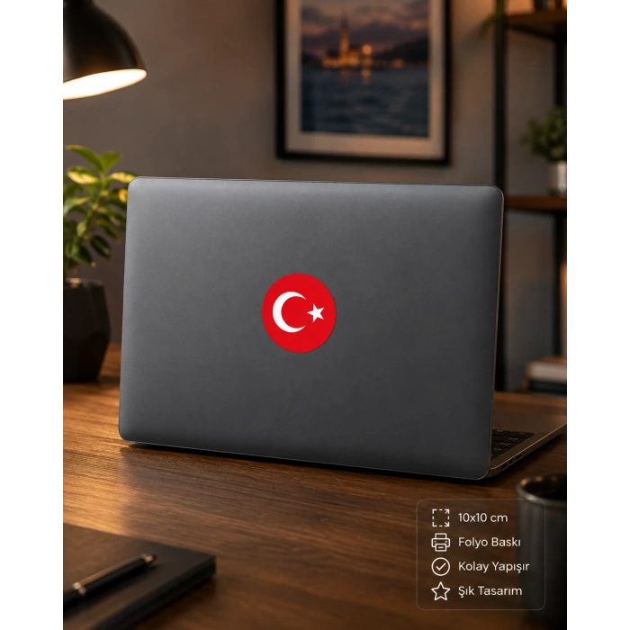 Türkiye Bayrağı Sticker 10x10 cmRenkli Sticker