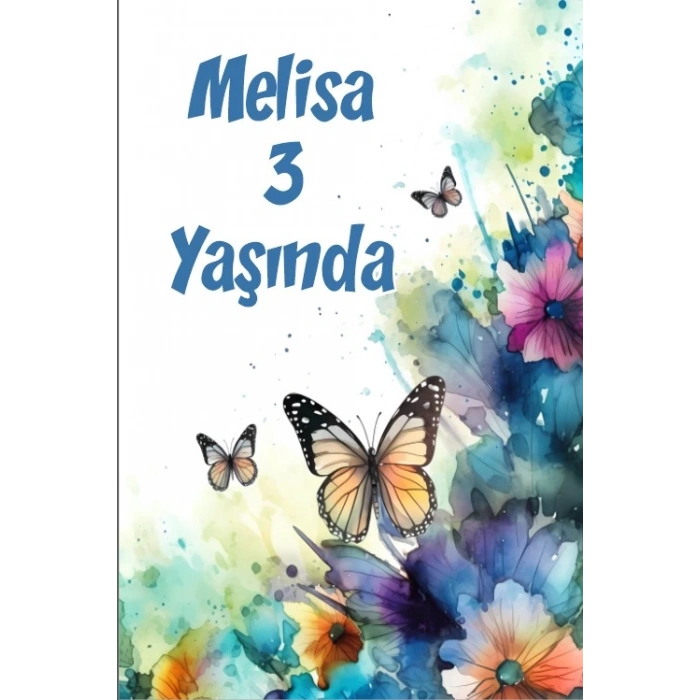 Renkli Kelebekler Temalı Doğum Günü Afişi 35X50 cm