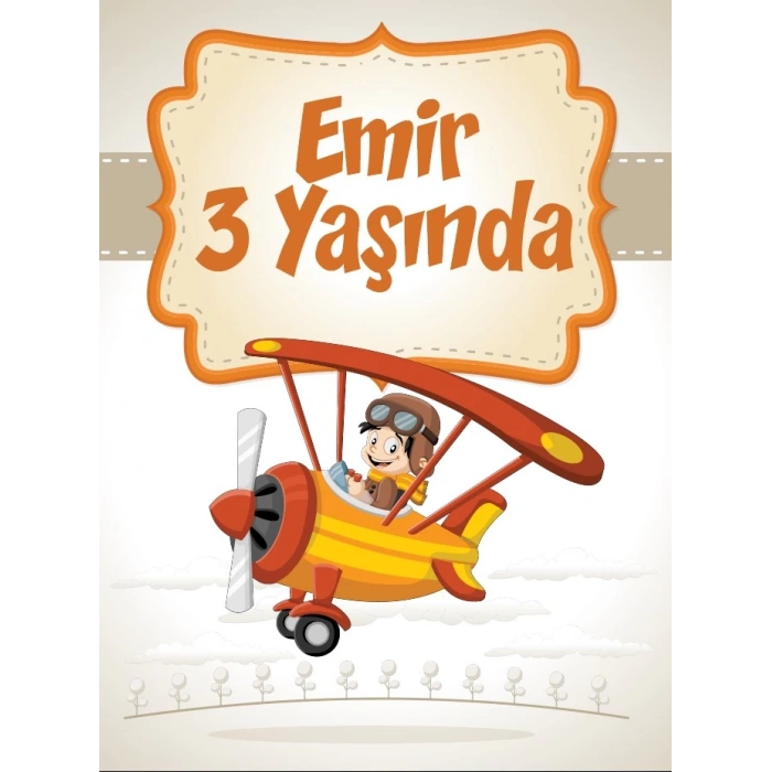 Uçak Temalı Doğum Günü Afişi 100X150 cm
