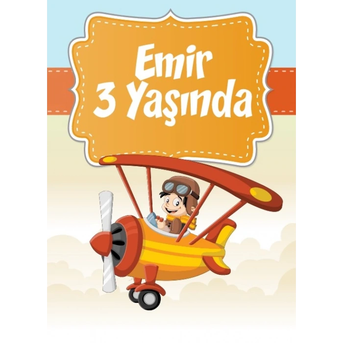 Uçak Temalı Doğum Günü Afişi 100X150 cm