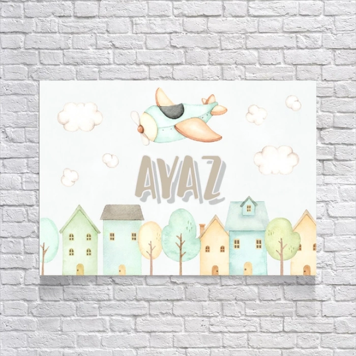 Uçak Temalı Doğum Günü Afişi 50x70 Cm