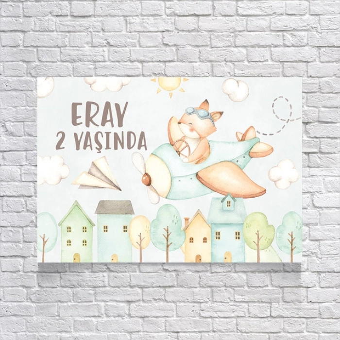Uçak Temalı Doğum Günü Afişi 50x70 Cm