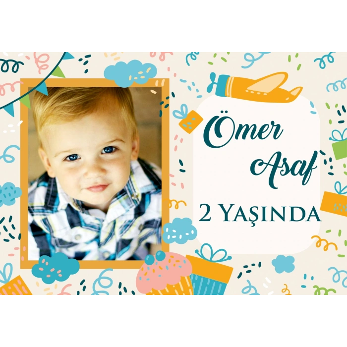 Uçak Temalı Doğum Günü Afişi 50X70 cm