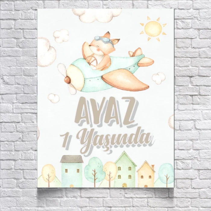 Uçak Temalı Doğum Günü Afişi 70x100 Cm
