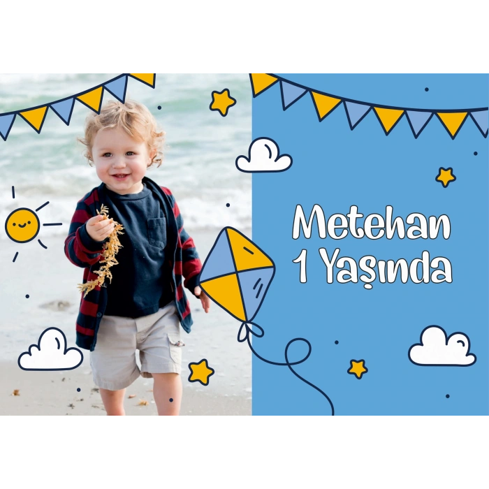 Uçurtma Temalı Doğum Günü Afişi 100X150 cm