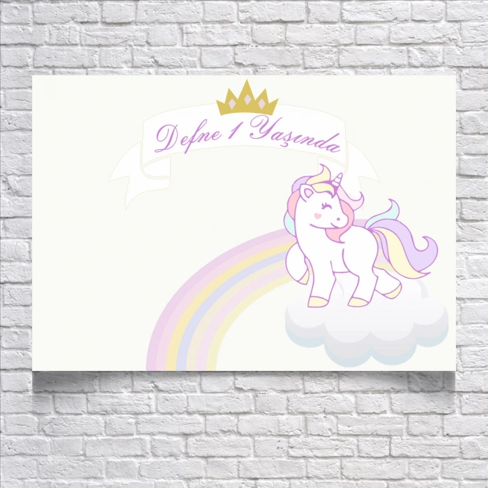 UNICORN TEMALI DOĞUM GÜNÜ AFİŞİ 50X70 cm