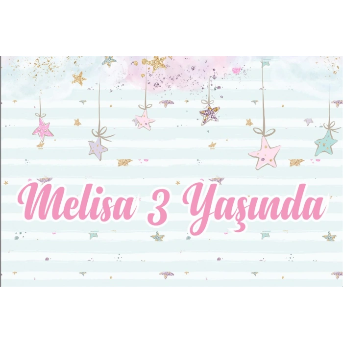 Yıldızlar Temalı Doğum Günü Afişi -2 35X50 cm