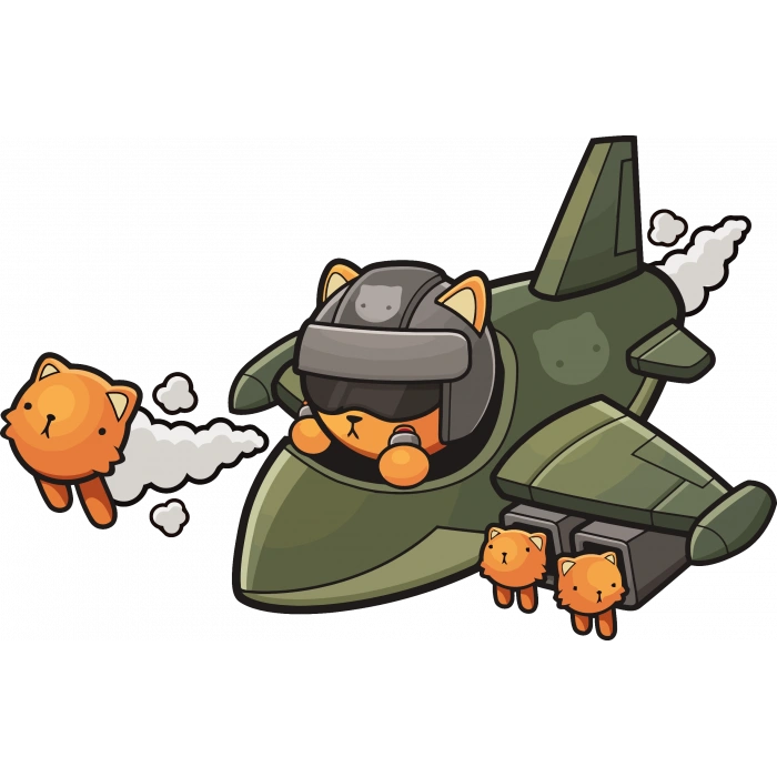 Uçak Sticker 10x10 cmRenkli Sticker