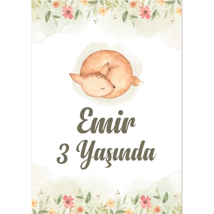 Uyuyan Tilki Temalı Doğum Günü Afişi 35X50 cm