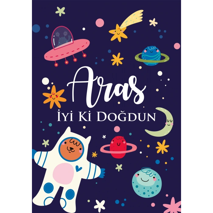 Uzay Temalı Doğum Günü Afişi 100X150 cm