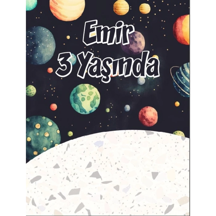 Uzay Temalı Doğum Günü Afişi 35X50 cm