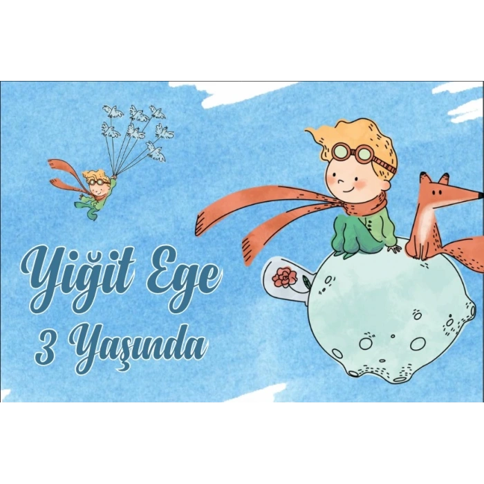 Küçük Prens Temalı Doğum Günü Afişi 100X150 cm