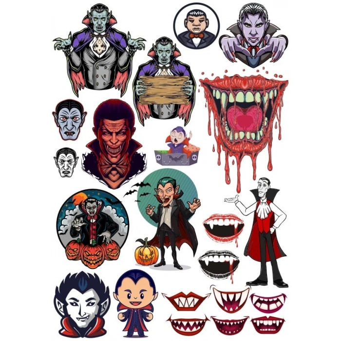 Vampir Sticker Set 2 16 Parça Telefon, Tablet, Defter, Laptop Sticker
