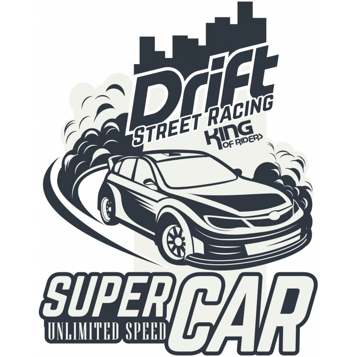 Drift Street Racing Sticker 10x10 cmRenkli Sticker