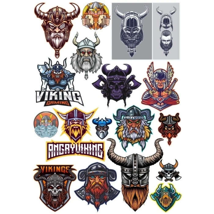 Vikingler Sticker Set 2 20 Parça Telefon, Tablet, Defter, Laptop Sticker