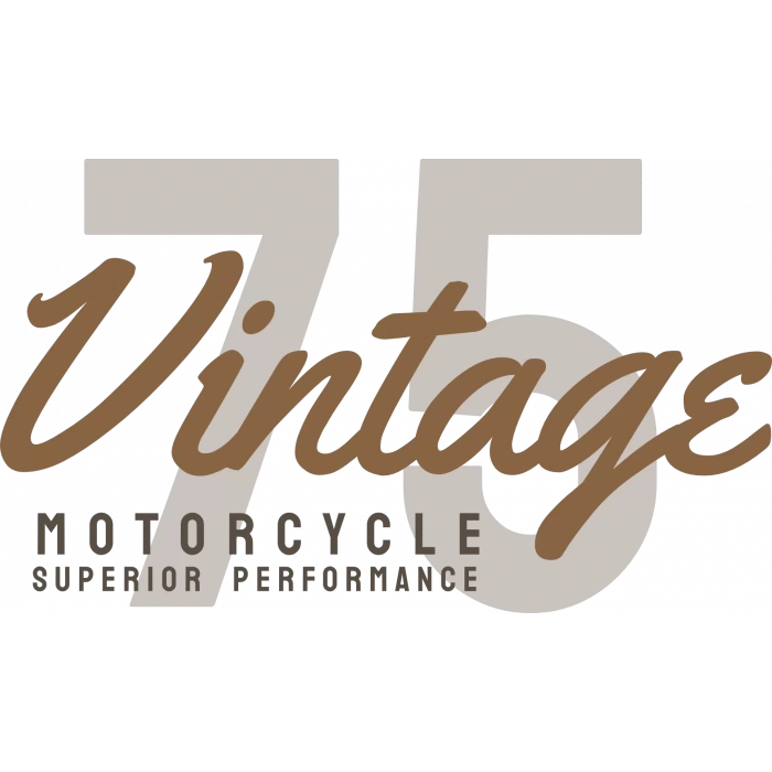 Vintage 75 Motorcycle Sticker 10x10 cmRenkli Sticker