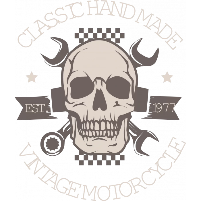 Vintage Motorcycle Sticker 10x10 cmRenkli Sticker