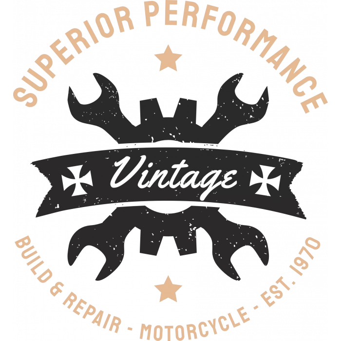 Vintage Superior Montage Motorcycle Sticker 10x10 cmRenkli Sticker