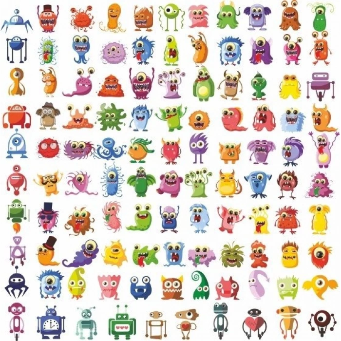 Virüs Sticker Set 60 Parça Telefon, Tablet, Defter, Laptop Sticker