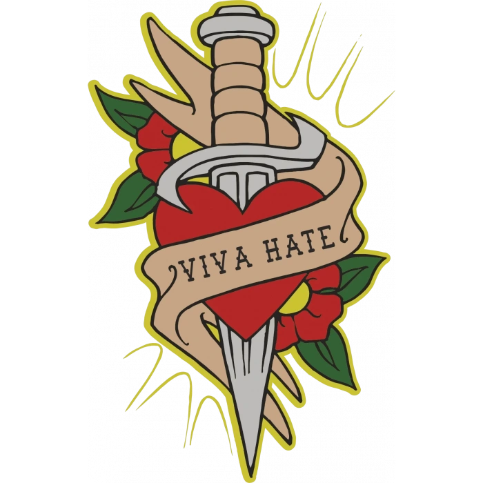 Viva Hate Sticker 10x10 cmRenkli Sticker