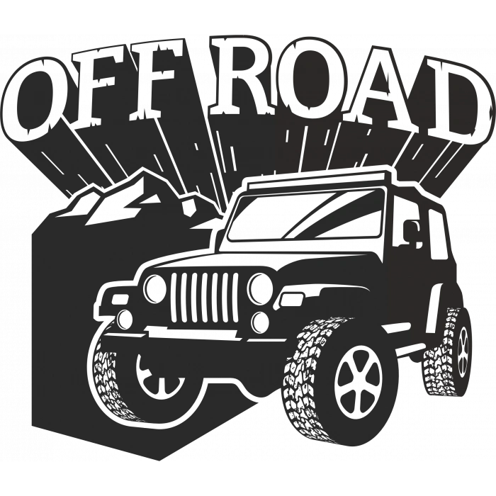 Off Road Jeep Sticker 10x10 cmRenkli Sticker
