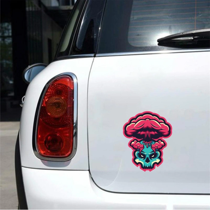 Yanardağ ve Kurukafa Sticker 10x10 cmRenkli Sticker