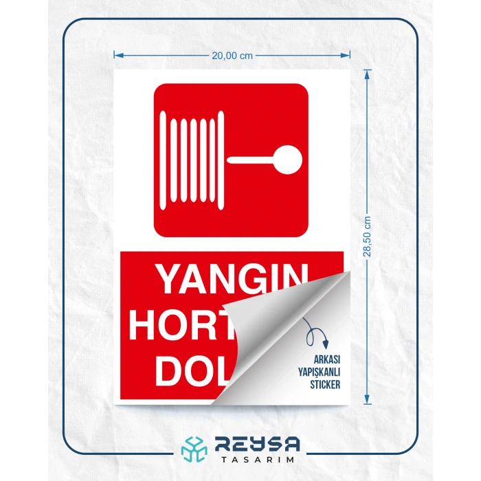 Yangın Hortumu Dolabı Sticker 20X28 Cm
