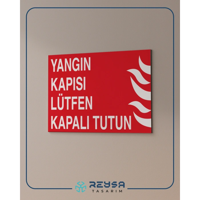 Yangın Kapısı Lütfen Kapalı Tutun Sticker 20X28 Cm